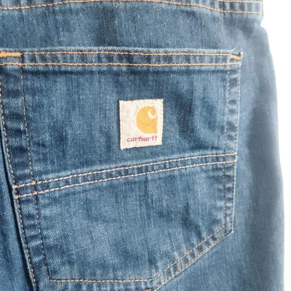 Carhartt Jeans Mens 42x32 Blue Straight Leg Fit Medium Wash Denim Pants 5-Pocket